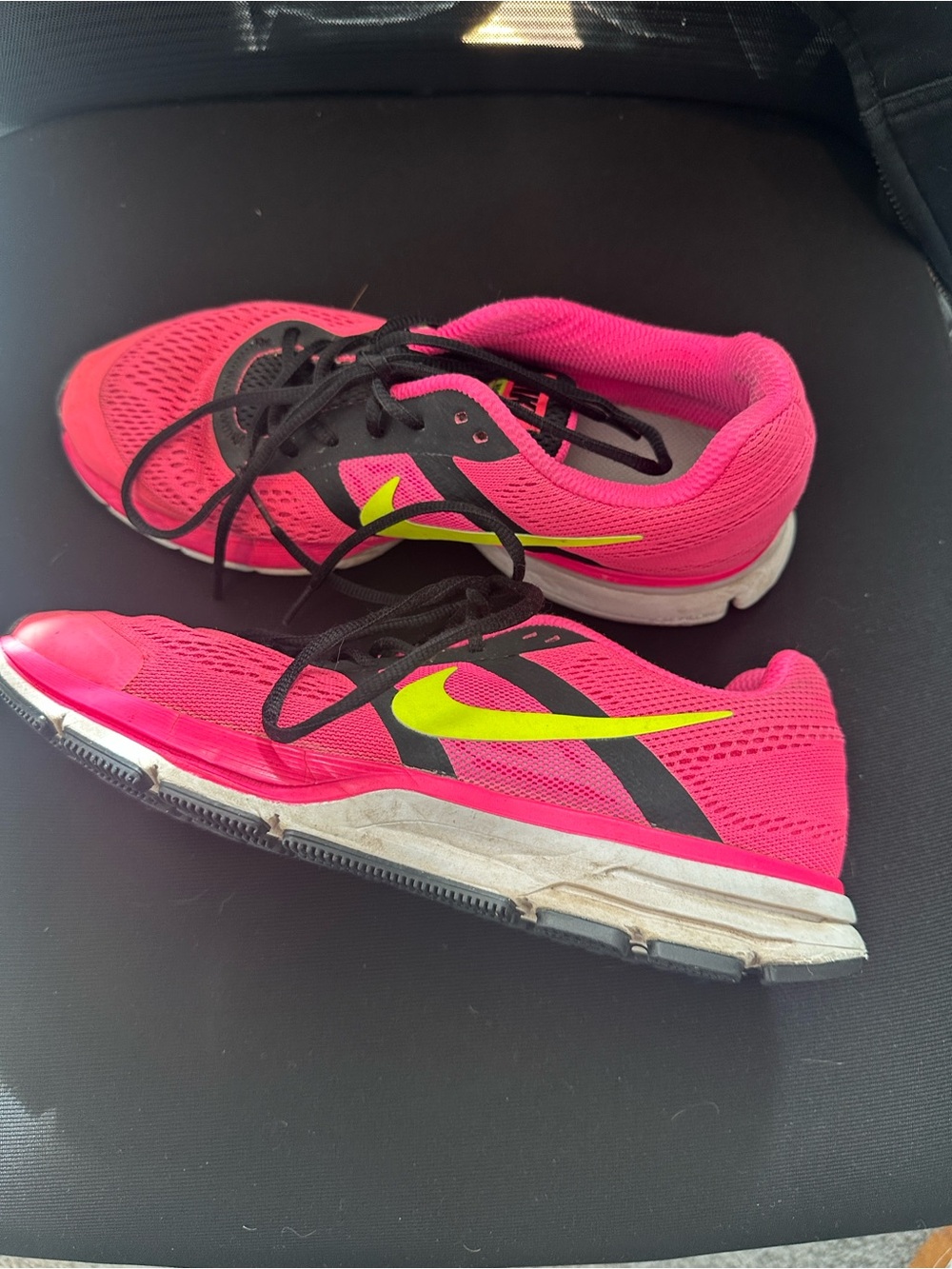 Nike Pegasus 30 Women’s Pink and Neon Running Sneakers - Picture 3 of 5